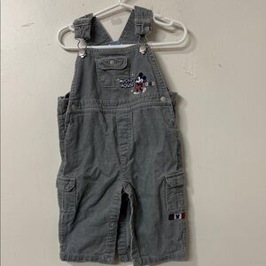 Disney Gray Mickey Mouse Corduroy Overalls